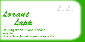 lorant lapp business card